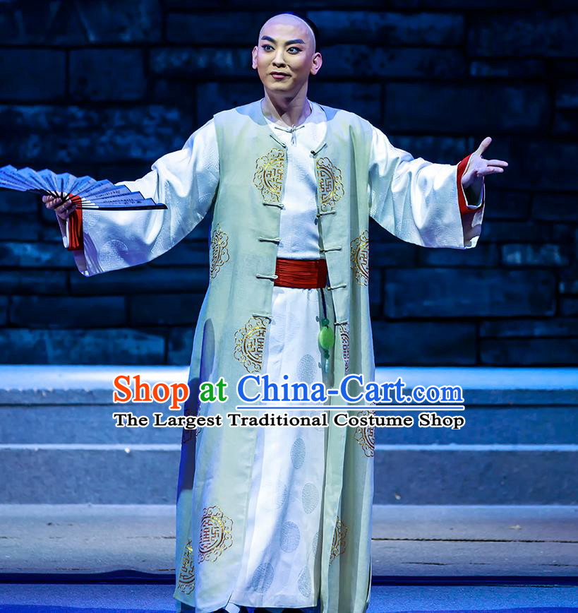 The Grand Mansion Gate Chinese Peking Opera Young Male Garment Costumes and Headwear Beijing Opera Xiaosheng Bai Jingqi Apparels Clothing