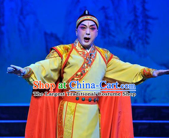 Qi Nv Wu Rong Chinese Peking Opera Xiaosheng Garment Costumes and Headwear Beijing Opera King of Zhao Apparels Young Male Clothing