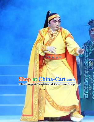 Qi Nv Wu Rong Chinese Peking Opera Xiaosheng Garment Costumes and Headwear Beijing Opera King of Zhao Apparels Young Male Clothing