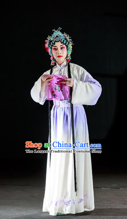 Chinese Beijing Opera Diva Yun Niang Garment Six Chapters of A Floating Life Costumes and Hair Accessories Traditional Peking Opera Actress Dress Hua Tan Apparels