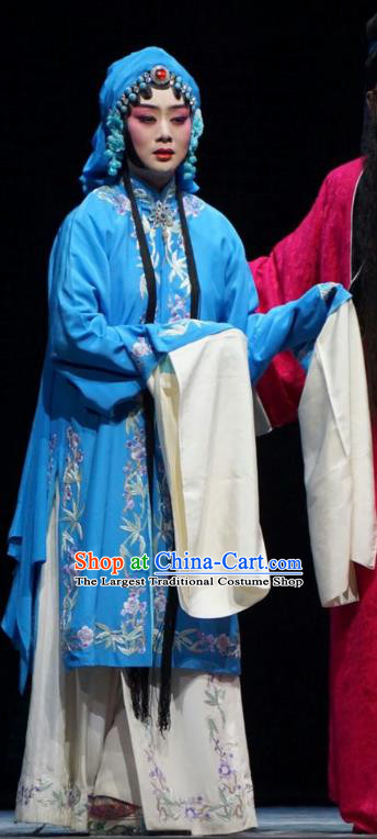 Chinese Beijing Opera Diva Garment Man Jiang Hong Costumes and Hair Accessories Traditional Peking Opera Actress Dress Young Mistress Apparels