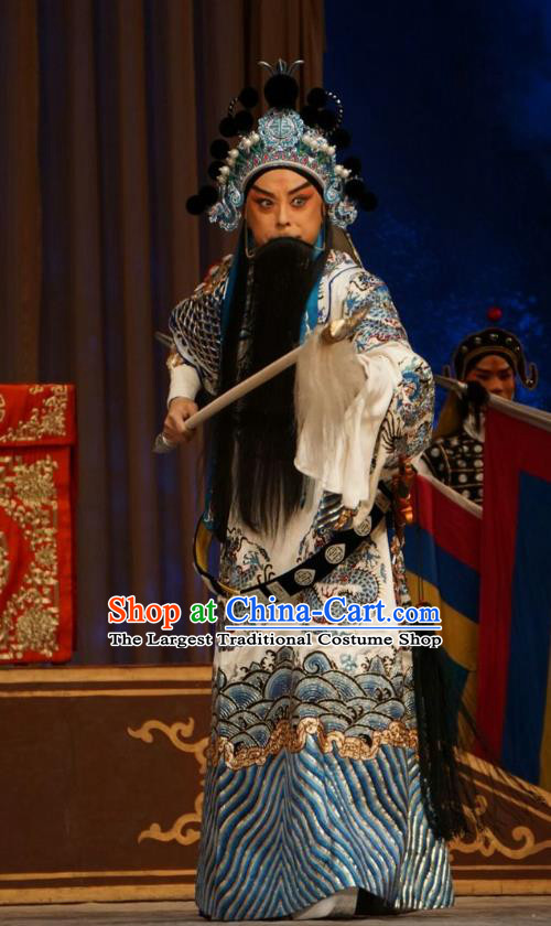 Man Jiang Hong Chinese Peking Opera General Apparels Costumes and Headpieces Beijing Opera Martial Man Garment Yue Fei Clothing