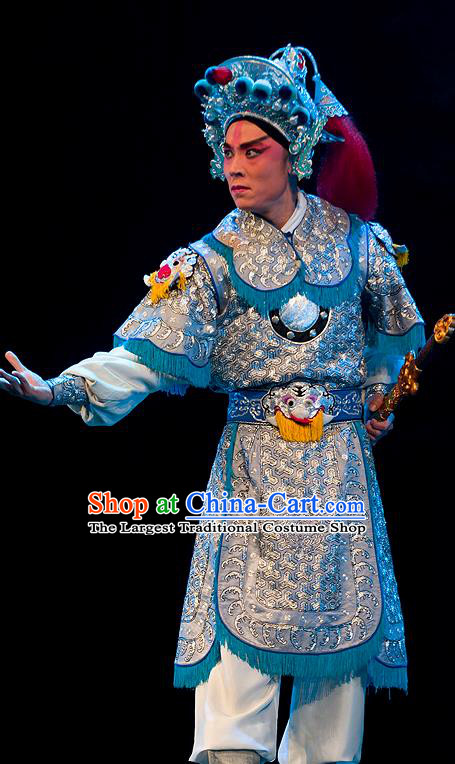 Lu Shui Yi Shan Chinese Peking Opera Wusheng Apparels Costumes and Headpieces Beijing Opera Martial Male Garment Soldier Armor Clothing