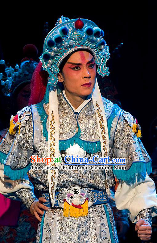 Lu Shui Yi Shan Chinese Peking Opera Wusheng Apparels Costumes and Headpieces Beijing Opera Martial Male Garment Soldier Armor Clothing