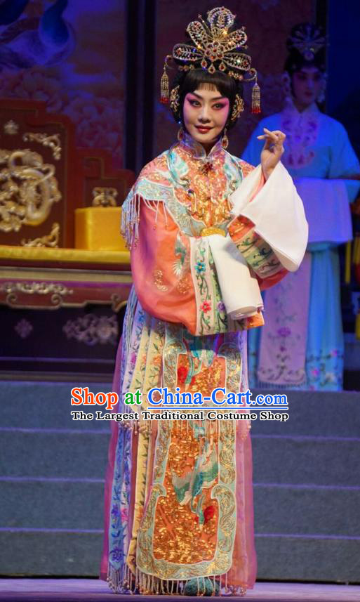 Chinese Beijing Opera Hua Tan Apparels Princess Changping Costumes and Headdress Traditional Peking Opera Young Female Dress Court Lady Garment