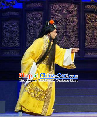 Princess Changping Chinese Peking Opera Emperor Chongzhen Garment Costumes and Headwear Beijing Opera Ming Dynasty Monarch Apparels Clothing