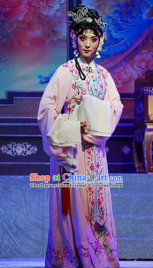 Chinese Beijing Opera Actress Zhou Ruilan Apparels Princess Changping Costumes and Headdress Traditional Peking Opera Diva Dress Young Female Pink Garment