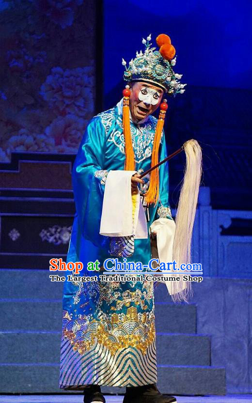 Princess Changping Chinese Peking Opera Eunuch Garment Costumes and Headwear Beijing Opera Court Servant Apparels Clothing