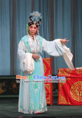 Chinese Beijing Opera Maidservant Garment The Dream Of Red Mansions Costumes and Hair Accessories Traditional Peking Opera Concubine Qiu Tong Dress Apparels