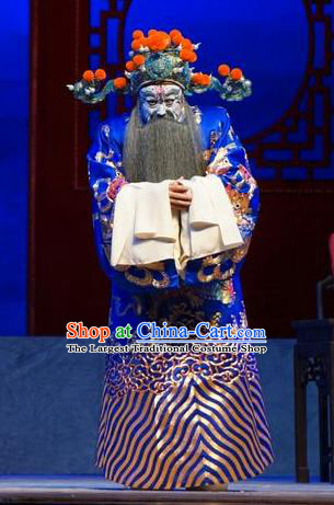 Princess Changping Chinese Peking Opera Minister Garment Costumes and Headwear Beijing Opera Elderly Male Apparels Official Zhou Zhong Clothing
