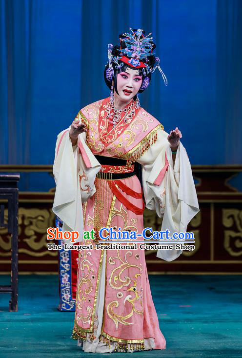 Chinese Beijing Opera Young Mistress Garment The Dream Of Red Mansions Costumes and Hair Accessories Traditional Peking Opera Hua Tan Dress Noble Female Wang Xifeng Apparels