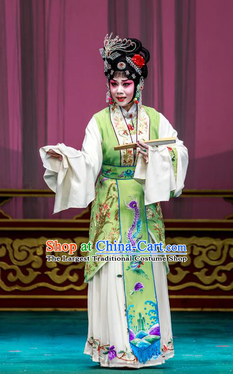 Chinese Beijing Opera Actress Garment The Dream Of Red Mansions Costumes and Hair Accessories Traditional Peking Opera Hua Tan Dress You Erjie Apparels