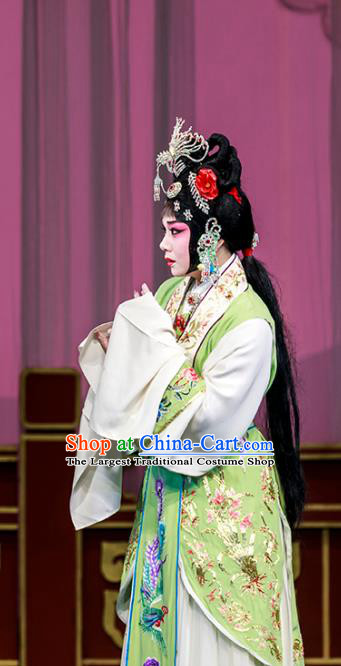 Chinese Beijing Opera Actress Garment The Dream Of Red Mansions Costumes and Hair Accessories Traditional Peking Opera Hua Tan Dress You Erjie Apparels