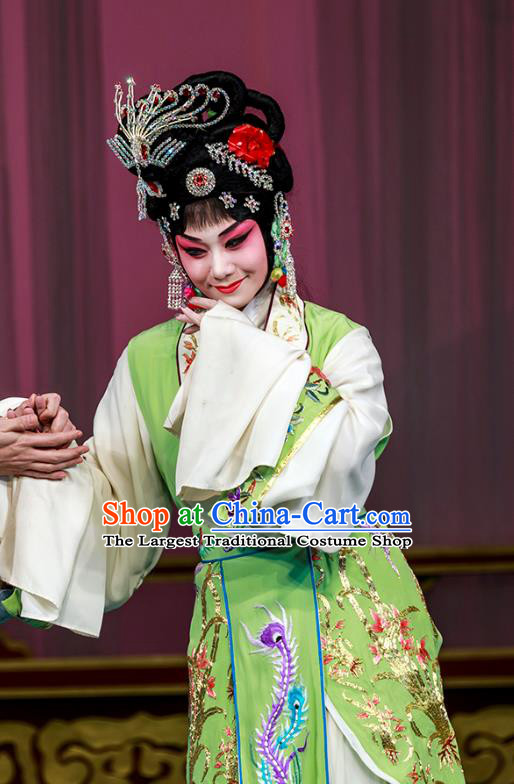 Chinese Beijing Opera Actress Garment The Dream Of Red Mansions Costumes and Hair Accessories Traditional Peking Opera Hua Tan Dress You Erjie Apparels