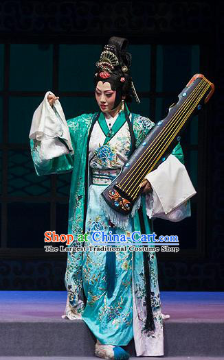 Chinese Beijing Opera Diva Apparels Anecdote of Jian An Costumes and Headdress Traditional Peking Opera Hua Tan Dress Actress Cai Wenji Garment