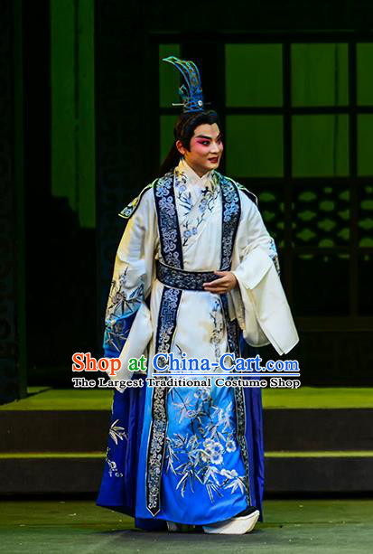 Anecdote of Jian An Chinese Peking Opera Scholar Garment Costumes and Headwear Beijing Opera Young Male Apparels Xiaosheng Dong Si Clothing
