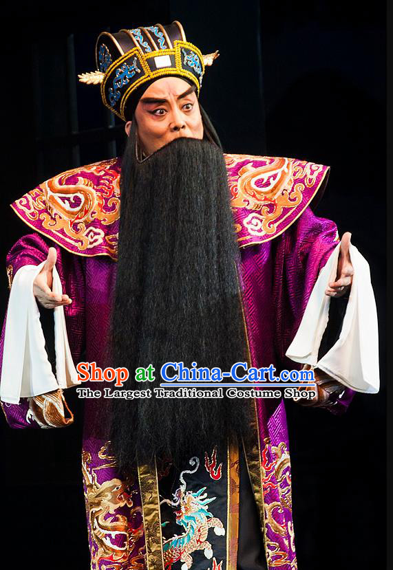 Anecdote of Jian An Chinese Peking Opera Prime Minister Cao Cao Garment Costumes and Headwear Beijing Opera Elderly Male Apparels Official Clothing