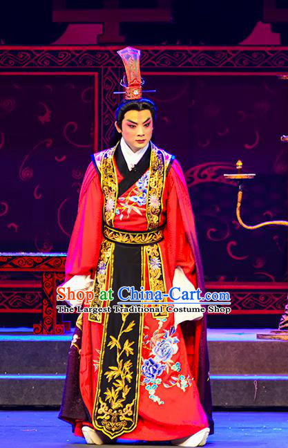 Anecdote of Jian An Chinese Peking Opera Young Male Garment Costumes and Headwear Beijing Opera Xiaosheng Apparels Scholar Dong Si Clothing