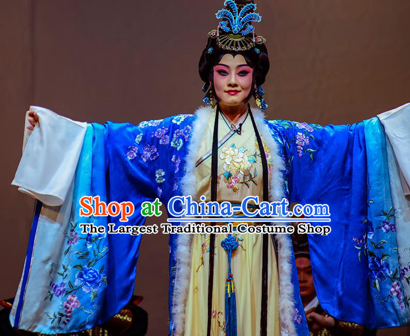 Chinese Beijing Opera Cai Wenji Apparels Anecdote of Jian An Costumes and Headdress Traditional Peking Opera Young Female Dress Diva Garment