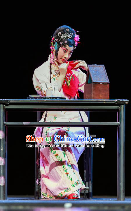 Chinese Beijing Opera Young Woman Yan Xijiao Apparels Xi Jiao Costumes and Headdress Traditional Peking Opera Actress Dress Hua Tan Garment
