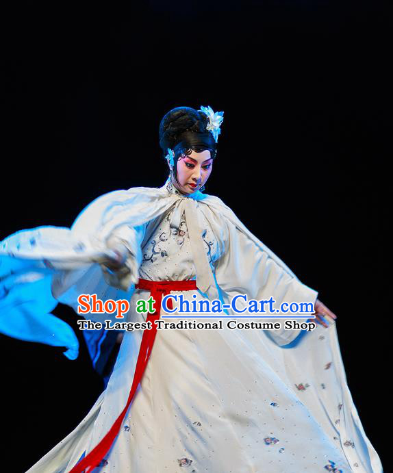 Chinese Beijing Opera Tsing Yi Apparels Xi Jiao Costumes and Headdress Traditional Peking Opera Actress Dress Hua Tan Yan Xijiao Garment