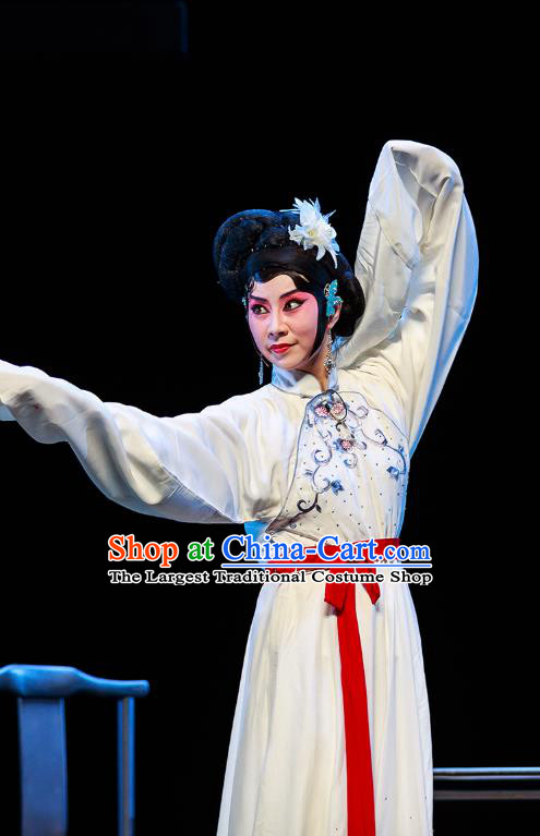 Chinese Beijing Opera Tsing Yi Apparels Xi Jiao Costumes and Headdress Traditional Peking Opera Actress Dress Hua Tan Yan Xijiao Garment