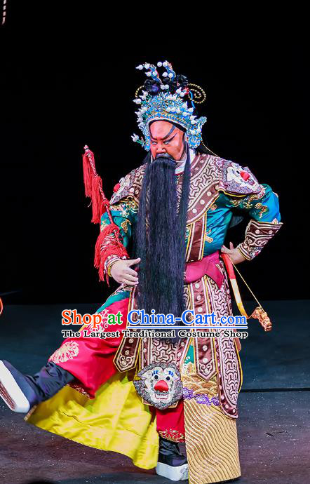 Chun Ri Yan Chinese Peking Opera General Fan Sheng Garment Costumes and Headwear Beijing Opera Military Officer Apparels Armor Clothing