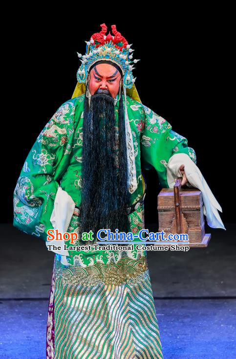 Chun Ri Yan Chinese Peking Opera Official Garment Costumes and Headwear Beijing Opera Martial Male Apparels General Fan Sheng Clothing