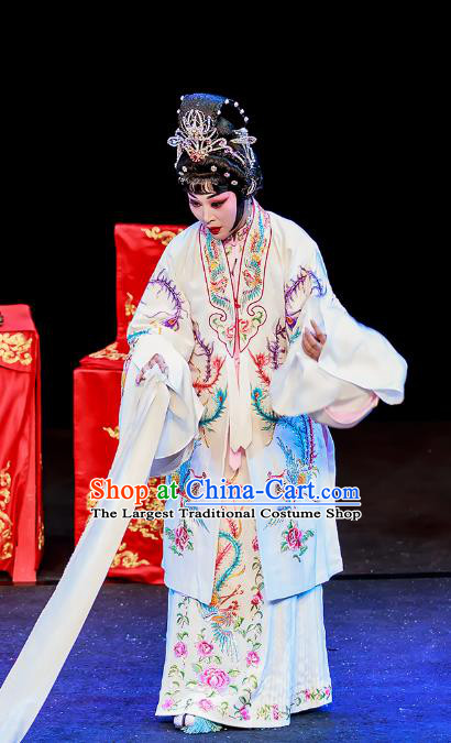 Chinese Beijing Opera Princess Yi Lan Apparels Chun Ri Yan Costumes and Headdress Traditional Peking Opera Hua Tan Dress Actress Garment