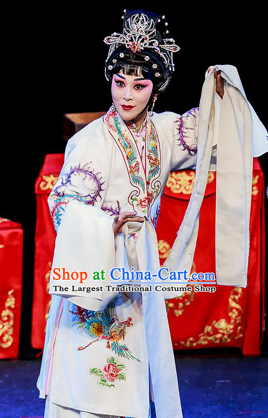 Chinese Beijing Opera Princess Yi Lan Apparels Chun Ri Yan Costumes and Headdress Traditional Peking Opera Hua Tan Dress Actress Garment