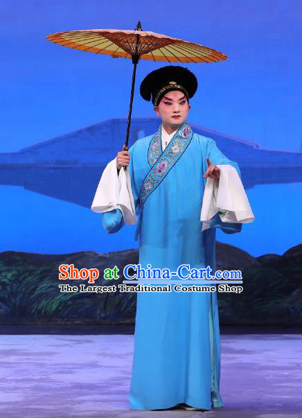 You Hu Chinese Peking Opera Xiaosheng Garment Costumes and Headwear Beijing Opera Young Male Apparels Scholar Xu Xian Clothing