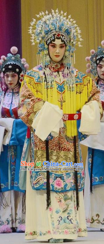 Chinese Beijing Opera Royal Princess Garment Shen Ting Ling Costumes and Hair Accessories Traditional Peking Opera Hua Tan Dress Actress Apparels