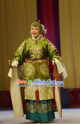 Chinese Beijing Opera Elderly Female Garment Shen Ting Ling Costumes and Hair Accessories Traditional Peking Opera Laodan Dress Pantaloon Apparels