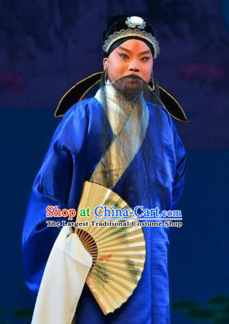 Hong Ling Yan Chinese Peking Opera Elderly Male Apparels Costumes and Headpieces Beijing Opera Laosheng Garment Clothing