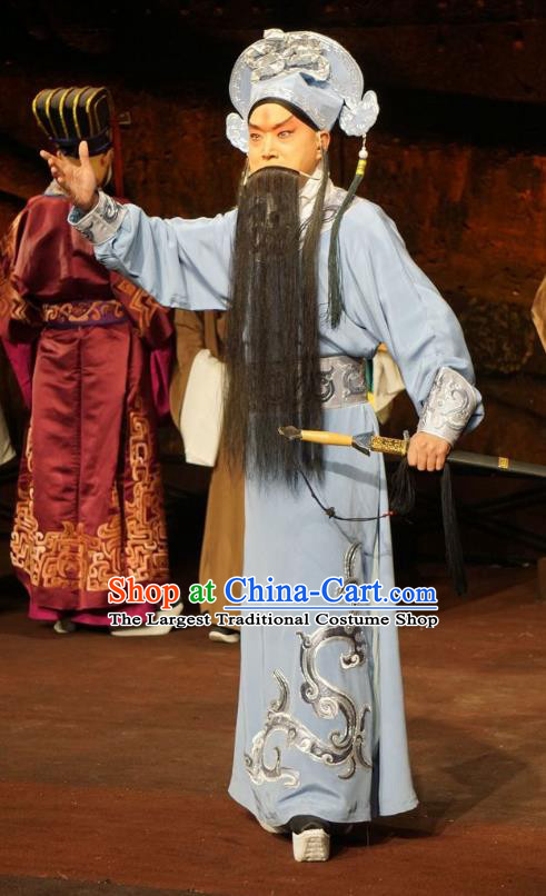 Wu Qi Chinese Peking Opera Swordsman Apparels Costumes and Headpieces Beijing Opera Male Garment Clothing