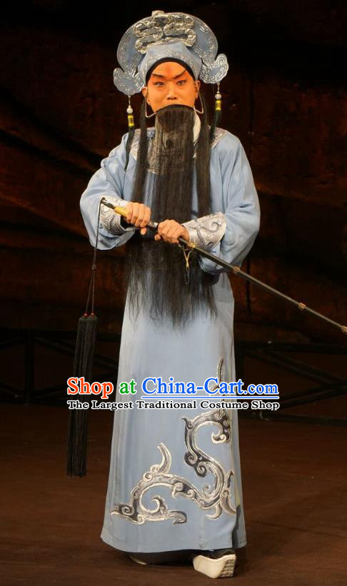 Wu Qi Chinese Peking Opera Swordsman Apparels Costumes and Headpieces Beijing Opera Male Garment Clothing