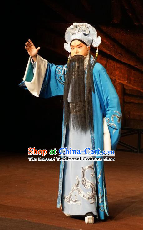 Wu Qi Chinese Peking Opera Swordsman Apparels Costumes and Headpieces Beijing Opera Martial Male Garment Clothing