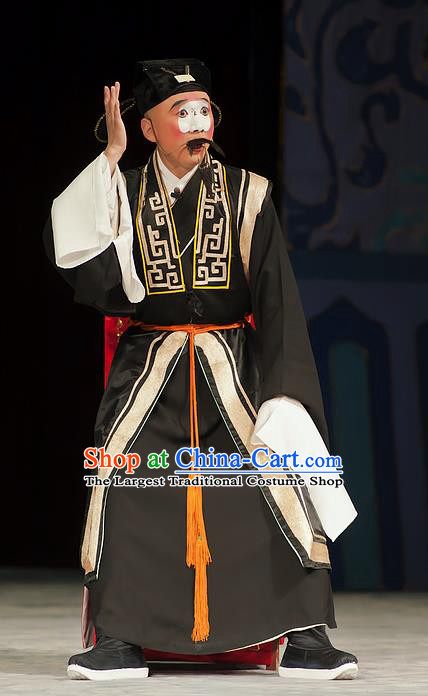 Zhou Ren Xian Sao Chinese Peking Opera Clown Apparels Costumes and Headpieces Beijing Opera Landlord Yan Nian Garment Clothing