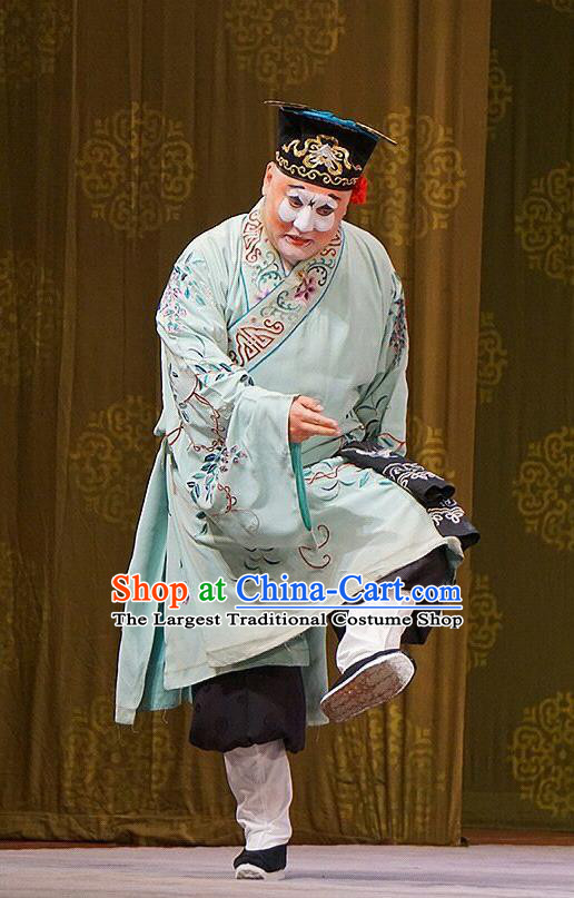 Mu Yang Juan Chinese Peking Opera Young Man Apparels Costumes and Headpieces Beijing Opera Clown Song Cheng Garment Clothing