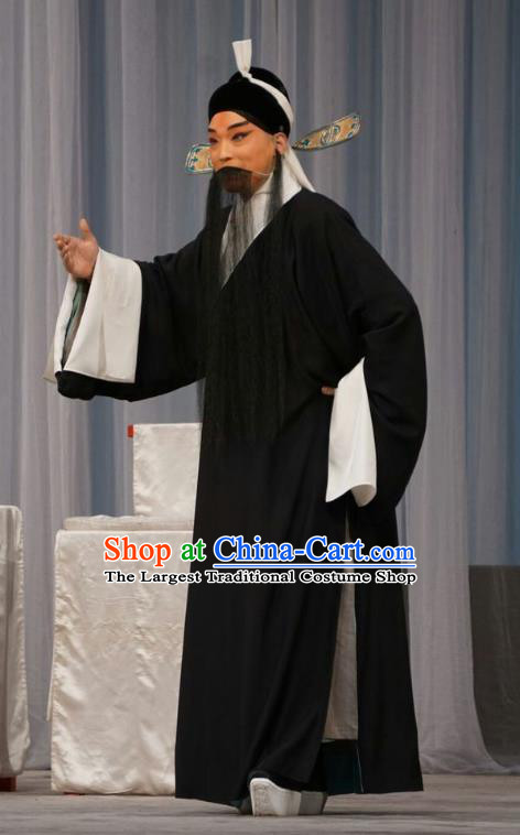 Mu Yang Juan Chinese Peking Opera Distress Male Apparels Costumes and Headpieces Beijing Opera Minister Garment Laosheng Zhu Chundeng Clothing