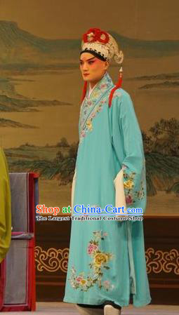 Mu Yang Juan Chinese Peking Opera Xiaosheng Apparels Costumes and Headpieces Beijing Opera Young Male Garment Niche Zhu Chundeng Clothing