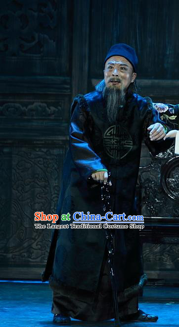 Luo Mei Yin Chinese Peking Opera Elderly Male Apparels Costumes Beijing Opera Old Landlord Garment Clothing