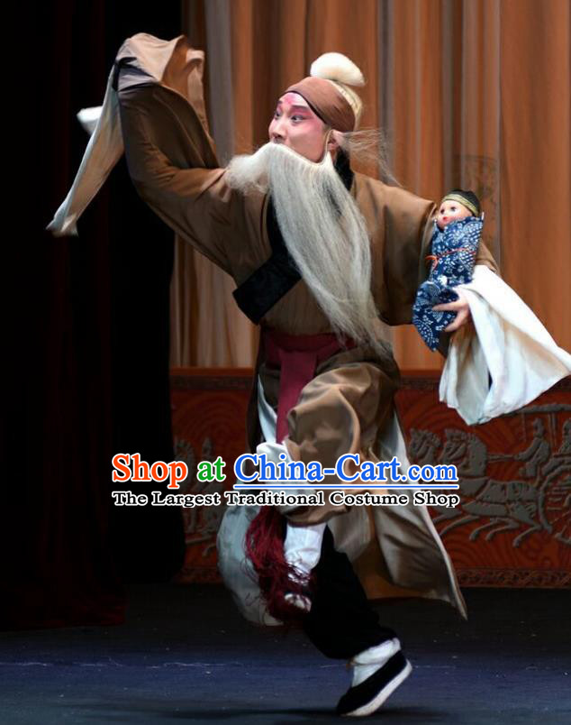 Li Sanniang Chinese Peking Opera Laosheng Apparels Costumes and Headpieces Beijing Opera Elderly Male Garment Clothing