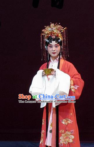 Chinese Beijing Opera Rich Lady Tang Wan Garment Costumes and Hair Accessories Traditional Peking Opera Actress Dress Young Female Apparels