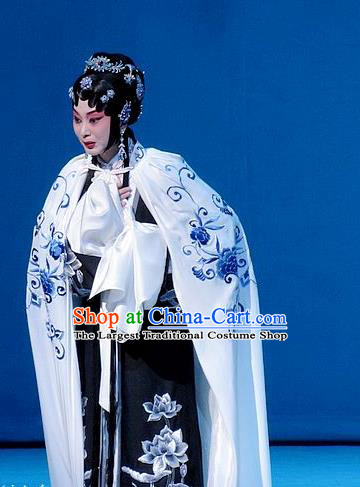 Chinese Beijing Opera Distress Woman Tang Wan Garment Costumes and Hair Accessories Traditional Peking Opera Actress Dress Hua Tan Apparels