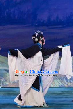 Chinese Beijing Opera Distress Maiden Garment Ye Zhu Lin Costumes and Hair Accessories Traditional Peking Opera Actress Dress Tsing Yi Apparels