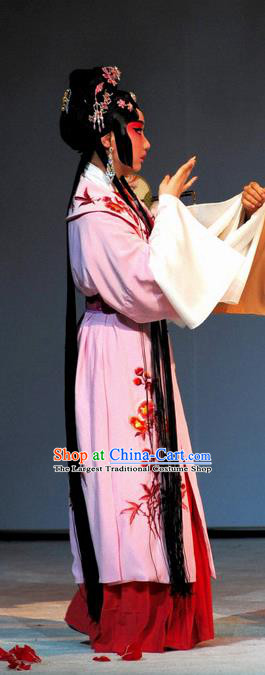 Chinese Beijing Opera Young Mistress Tang Wan Garment Costumes and Hair Accessories Traditional Peking Opera Actress Dress Diva Apparels