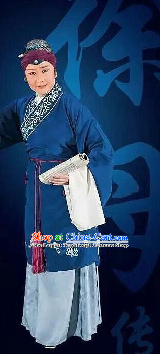 Chinese Beijing Opera Elderly Female Garment Legend of Xu Mu Costumes and Hair Accessories Traditional Peking Opera Pantaloon Dress Apparels