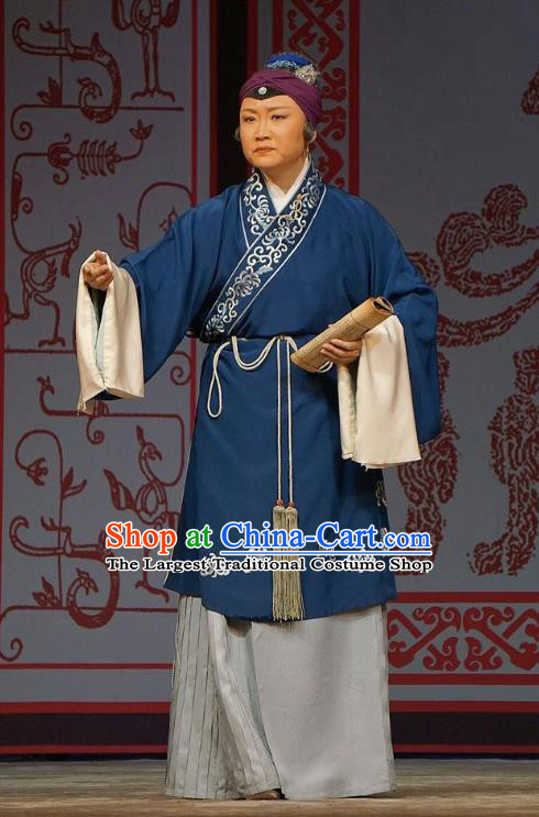 Chinese Beijing Opera Elderly Female Garment Legend of Xu Mu Costumes and Hair Accessories Traditional Peking Opera Pantaloon Dress Apparels