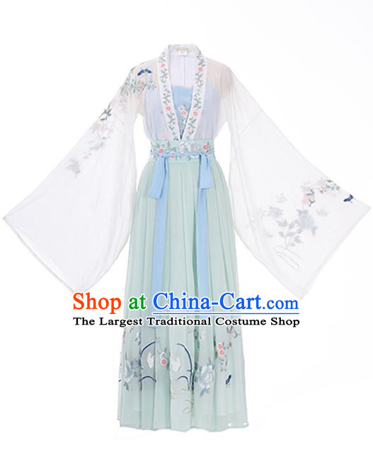 Traditional Chinese Ancient Court Lady Embroidered Hanfu Dress Garment Tang Dynasty Royal Princess Historical Costumes for Women